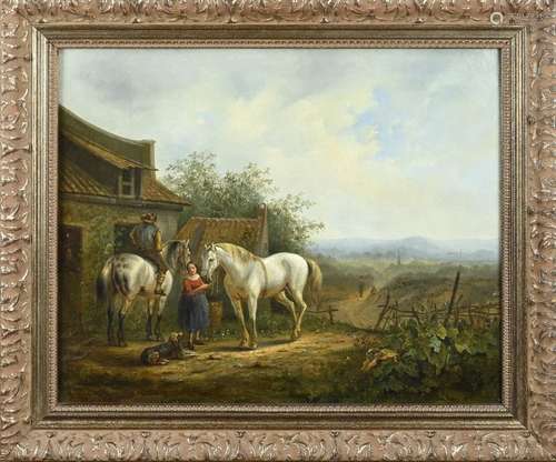 PG van Os, Landscape with figures and horses