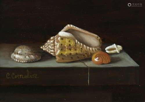 C. Cornelisz , Still life with shells