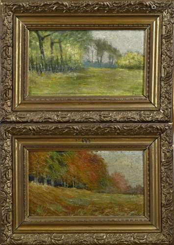 J. Faut, Impressionist landscape (pendant)
