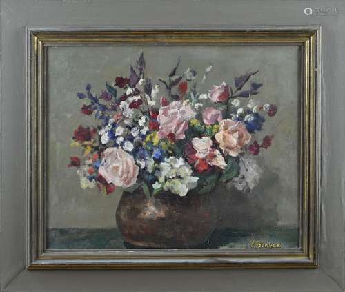 A. Potgieter, Vase with flowers