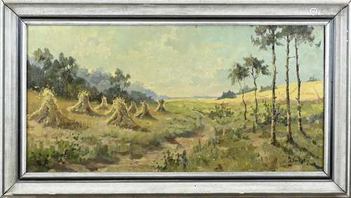 PW Hoeks, Landscape with sheaves of wheat