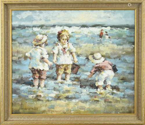 R. Renard, Children playing on the beach