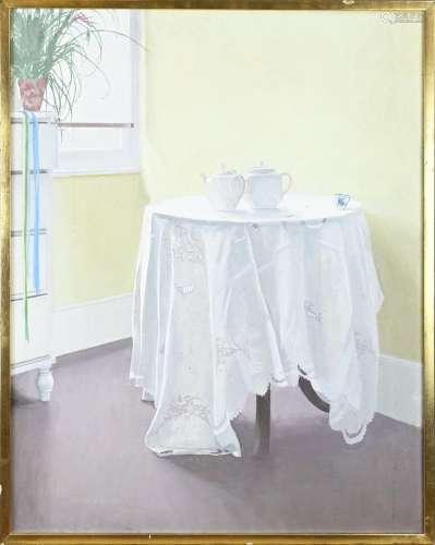 Karen Ray, Interior with table and porcelain