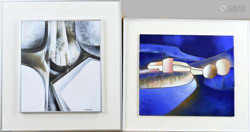 2x Jan de Valk, Abstract compositions