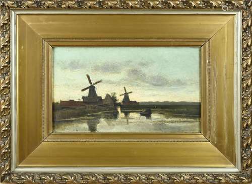 Rest signature, Landscape with windmills