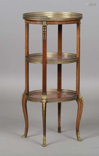 A fine early 20th century French kingwood and mahogany three...