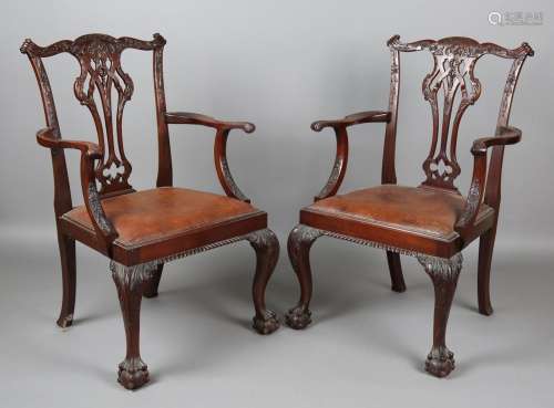 A set of eight early/mid-20th century George III Chippendale...
