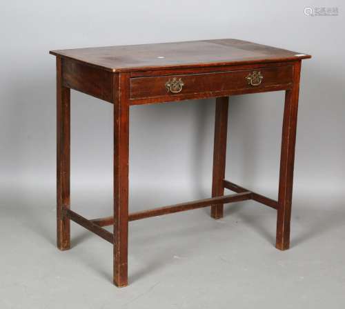 A George III mahogany side table, fitted with a single drawe...