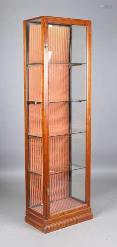 A late Victorian mahogany framed shop display cabinet, fitte...