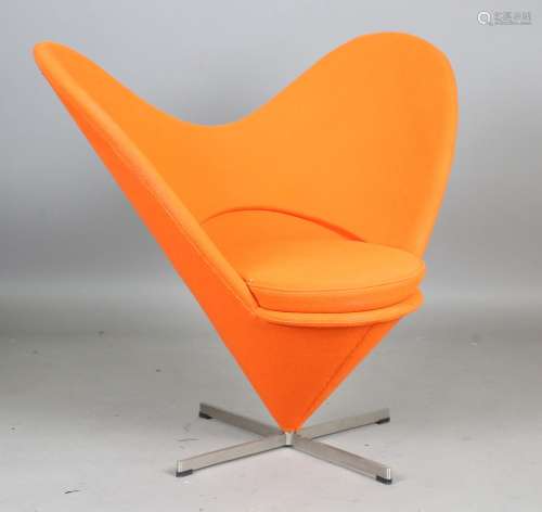 A 20th century 'Heart Cone' chair, designed by Verner Panton...