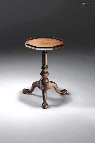 AN EARGE GEORGE III MAHOGANY KETTLE STAND C.1760 the octagon...