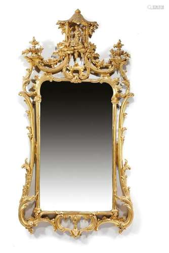 UN AN ANCIEN MIROIR EN BOIS GRILLÉ GEORGE III PÉRIODE CHIPPE...