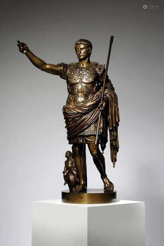 FIGURE DE GRAND TOUR EN BRONZE ITALIEN DE L'AUGUS DE PRIMA P...