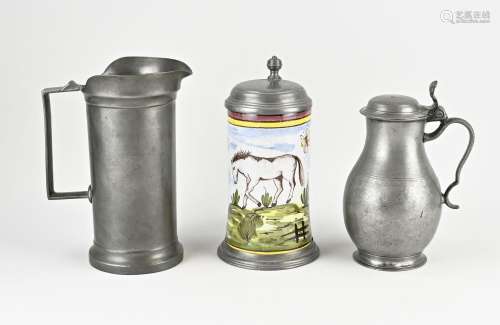 Three parts antique tin