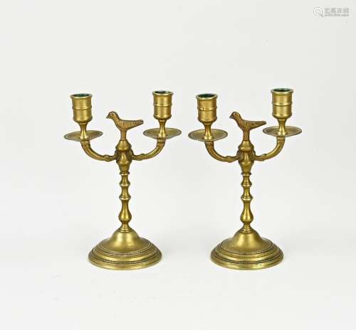 Two antique candlesticks, 1900