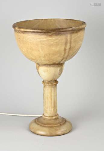 Italian alabaster table lamp, H 35 cm.