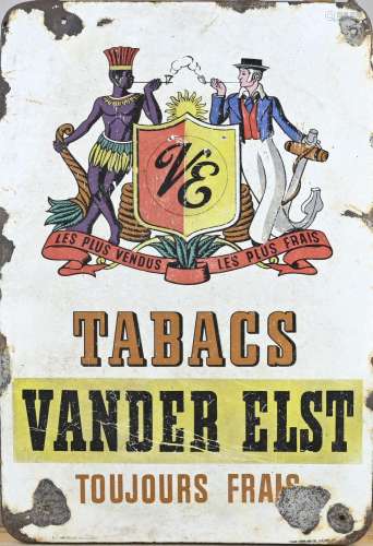 Enamel advertising sign Van der Elst Tabacs