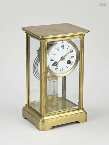 Antique French glass mantel clock