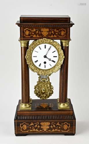 Antique French column mantel clock, 1860