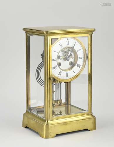 Antique French glass mantel clock