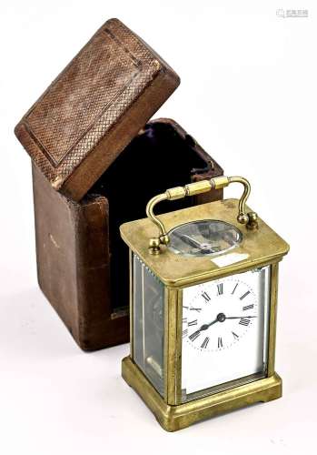 Antique French travel alarm clock, 1900