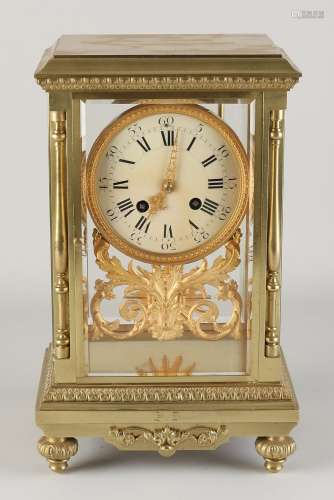 Antique French glass mantel clock