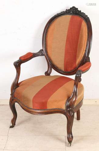 Heavy rosewood armchair, 1850