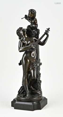 Antique French bronze figure, H 51 cm.