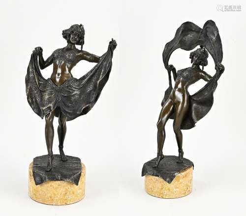 Erotic bronze figure, H 37 cm.