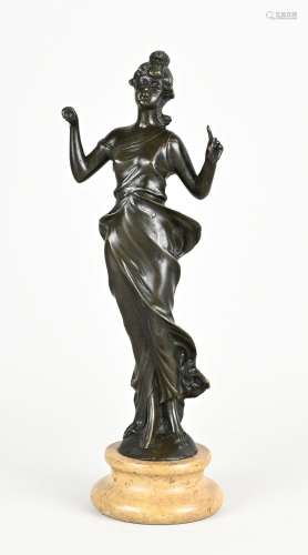 Bronze figure, H 25.5 cm.
