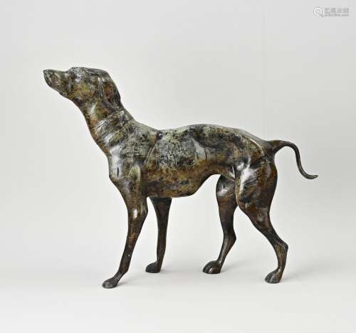 Bronze hunting dog