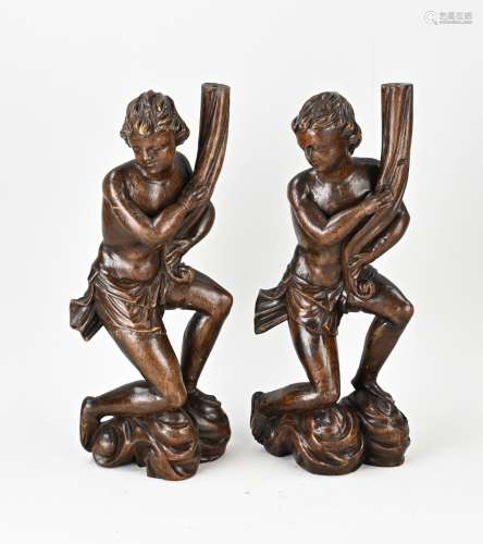 Two 18th century softwood figures