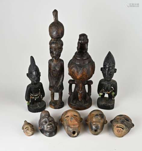 Nine ancient African figures
