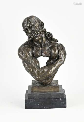 Bronze figure, Man gagged