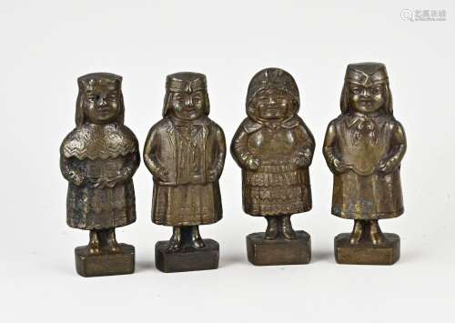 Four bronze figures