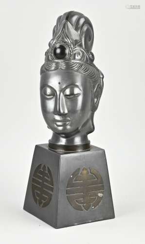 Chinese pewter portrait, 1930