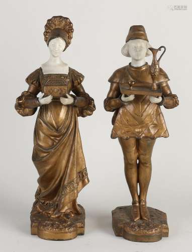 Two gilded French figures