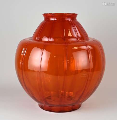 Rare Copier Leerdam vase, H 38 x Ø 32 cm.