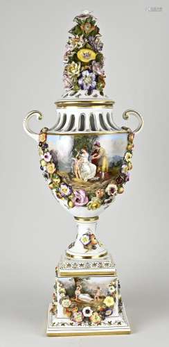Porcelain Schierholz display vase, H 53 cm.