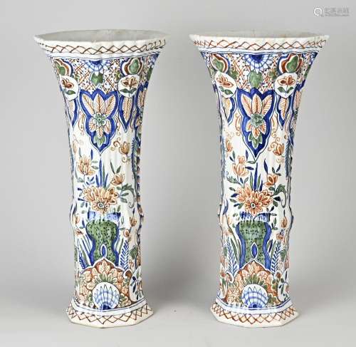 Two Makkumer Tichelaar vases, H 39 cm.