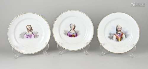 Three French plates Ø 19.5 cm.