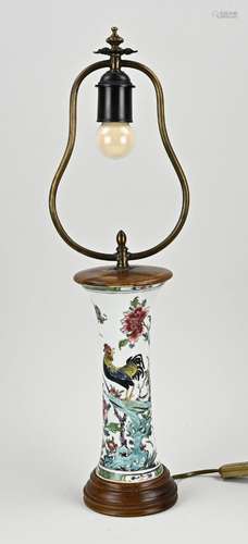 18th Century Chinese Family Rose Vase Lamp