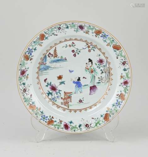 18th century Chinese Family Rose plate Ø 22.3 cm.