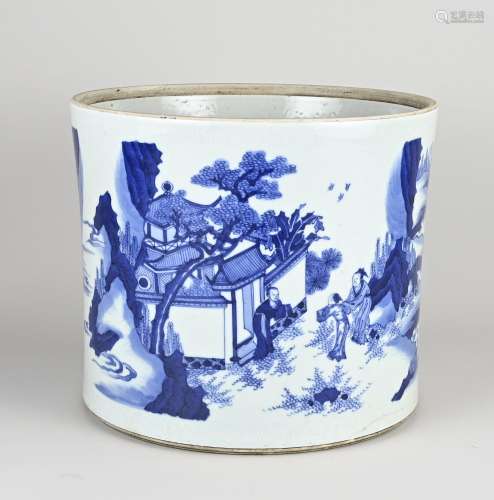 Chinese brush pot, H 24.5 x Ø 28.3 cm.