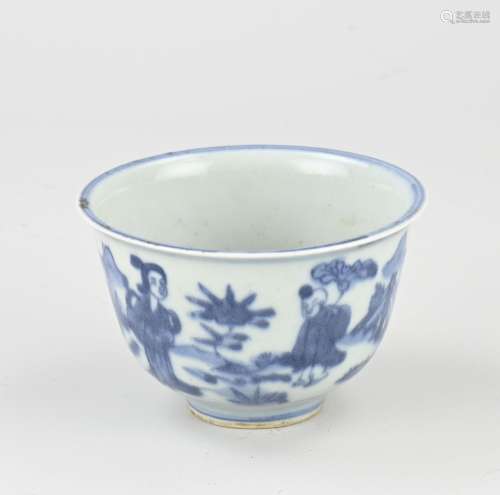 Chinese blue/white cup Ø 10.6 cm.