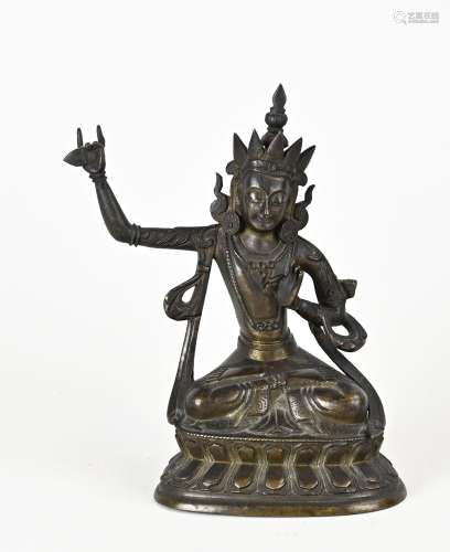 Antique bronze Buddha, H 14 cm.