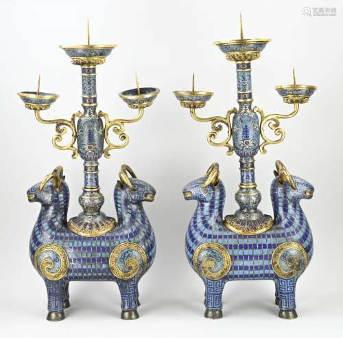 Two capital Chinese candlesticks