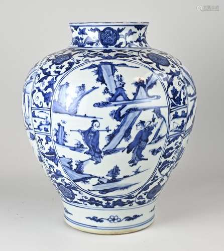 Chinese vase, H 40 x Ø 31 cm.