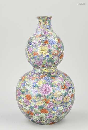 Chinese Family Rose vase, H 34.5 cm.