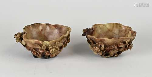 Two Chinese soapstone bowls